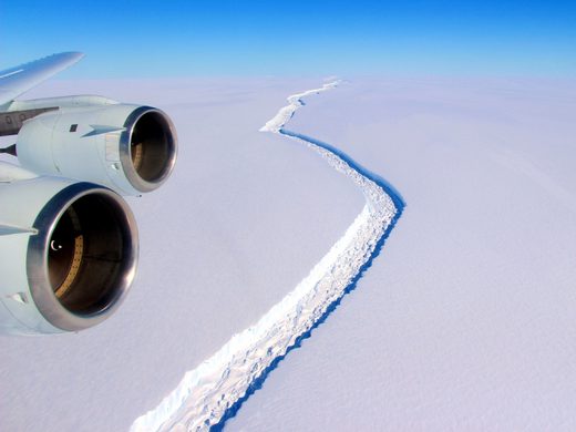 Click to enlarge Antarctica's Larsen C ice shelf
