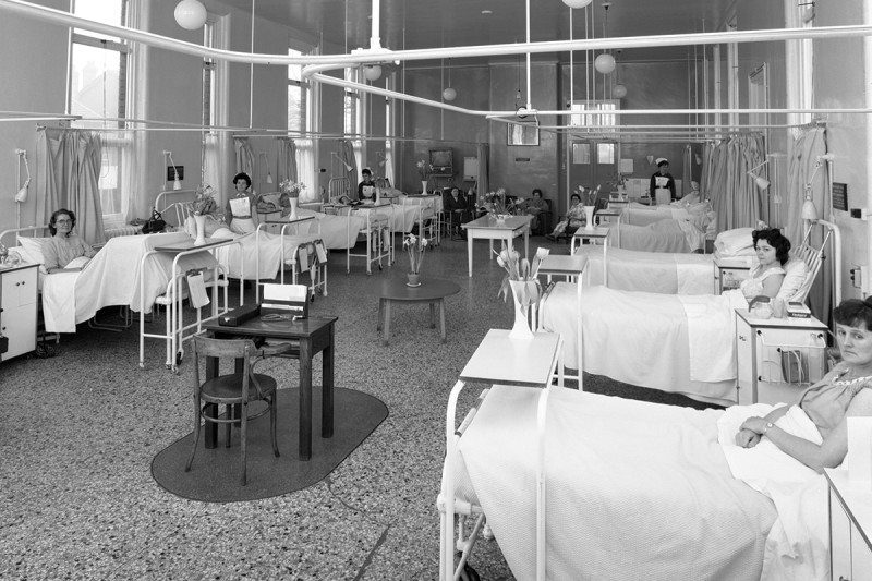Click to enlarge hospitals of the 1950s and 60s