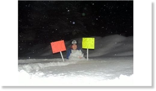 Redfield, Oswego County, weather observer Carolyn Yerdon marks 300 inches of snow Thursday night.