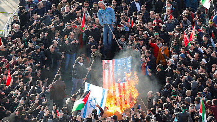 Flags burning