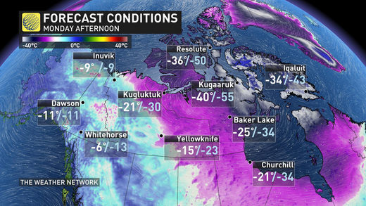 Dangerously cold wind chills of -65 strike parts of Canada Dangerously cold wind chills of -65 strike parts of Canada