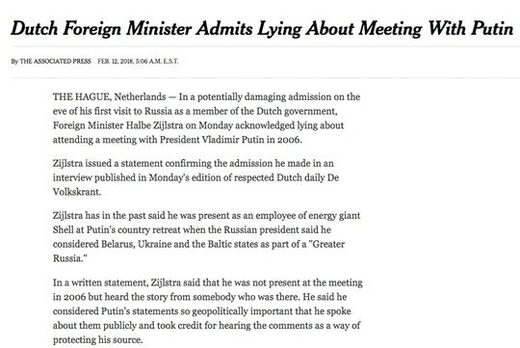 headline lying about Putin