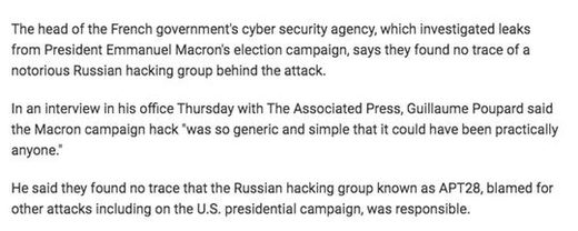 no russian hacking macron