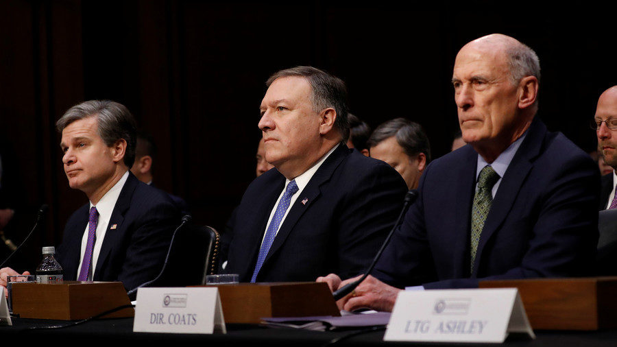 Click to enlarge Christopher Wray Mike Pompeo Dan Coats