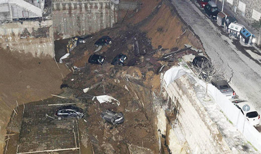 Road collapse Rome sinkhole feb 2018