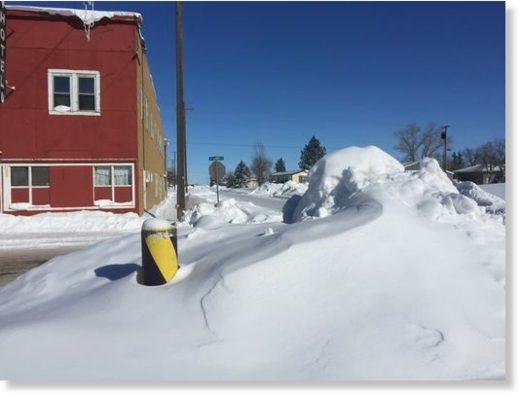 A snow drift in Big Sandy.