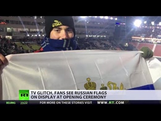 us fan defies olympics russia flag