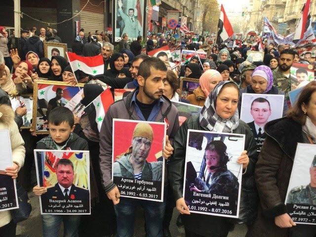 syrian march honor fallen russians, syrian immortal regiment