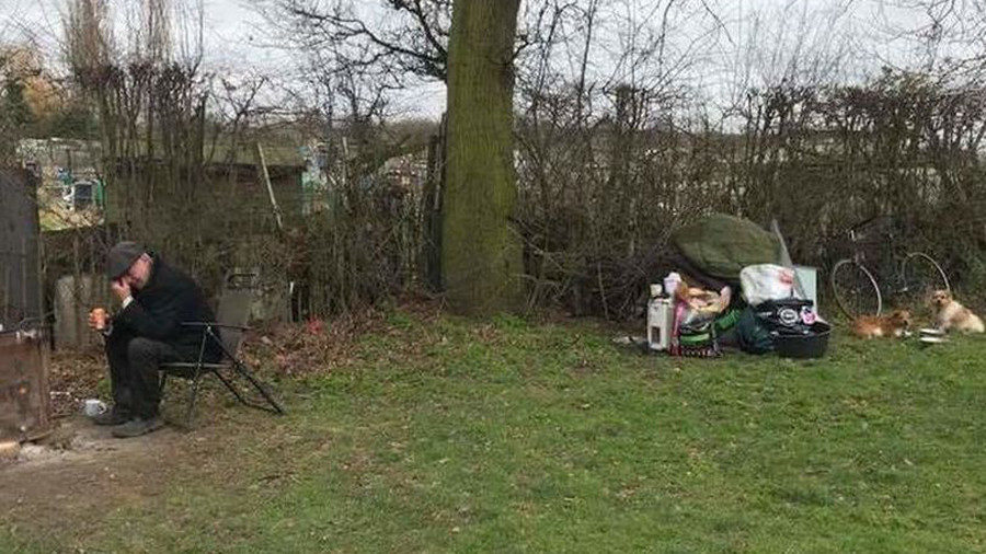 Click to enlarge Man evicted from his caravan