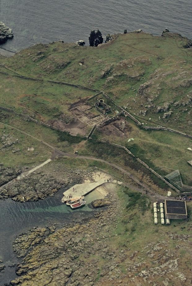 The ruins of the monastery lie near the harbour