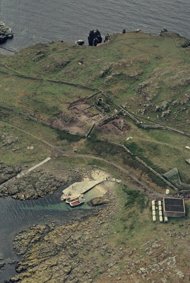 The ruins of the monastery lie near the harbour