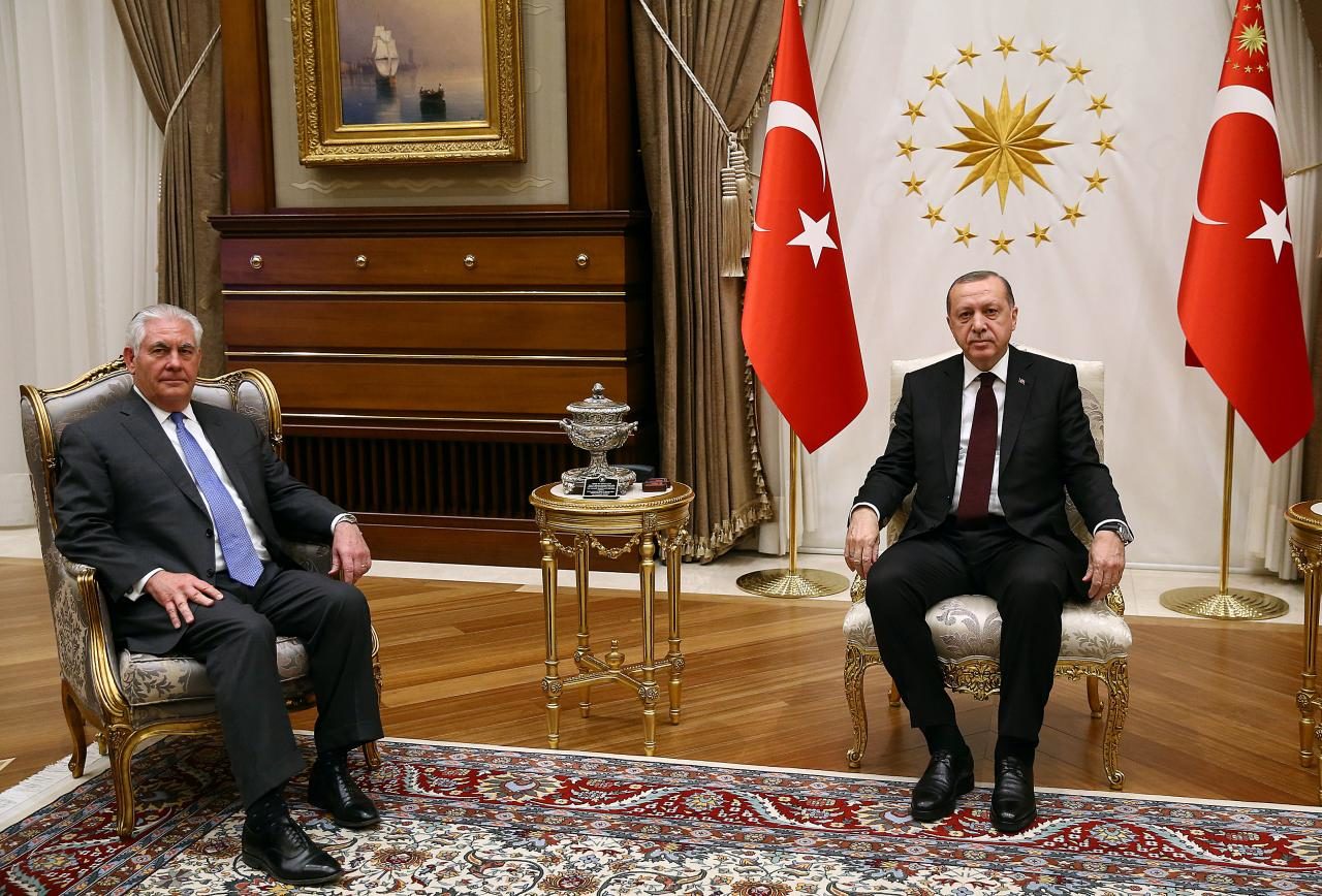 US Secretary of State Rex Tillerson and Turkish President Recep Tayyip Erdogan