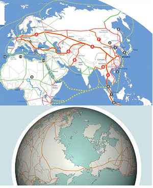 belt road china world map