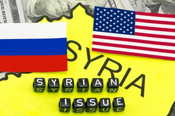 Russian and US flags