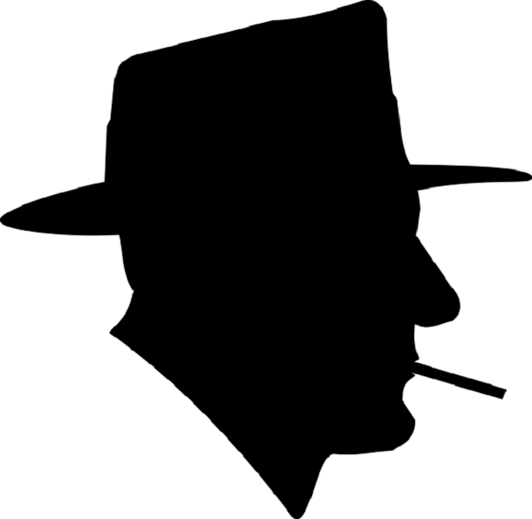 Shadowy man wearing a fedora
