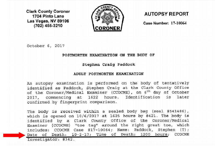 Click to enlarge Las Vegas shooting autopsy Stephen Paddock