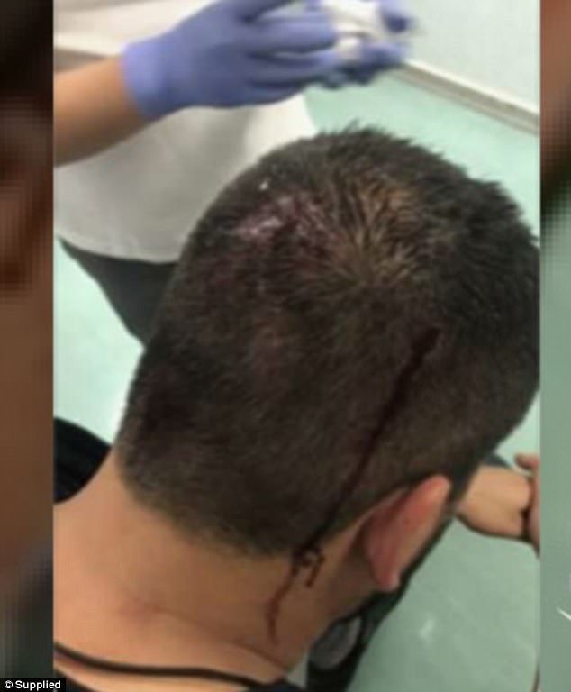 Click to enlarge George Barkho (pictured) was caught up in the violence and called his father at 1am