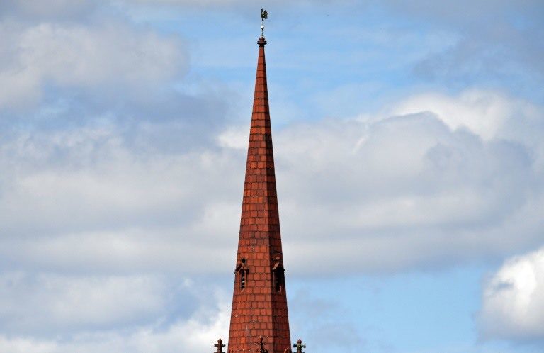 Church spire in the UK