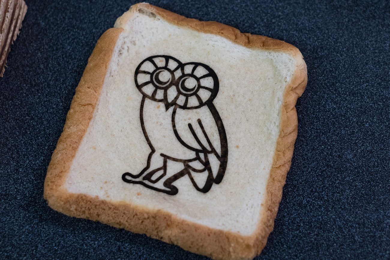 Click to enlarge Graphene etched onto a slice of bread