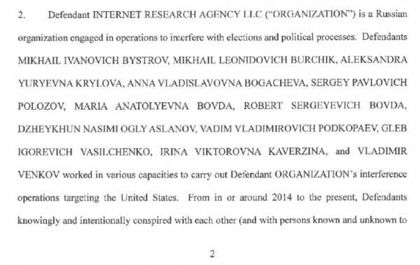 Internet Research Agency Mueller indictments Russia