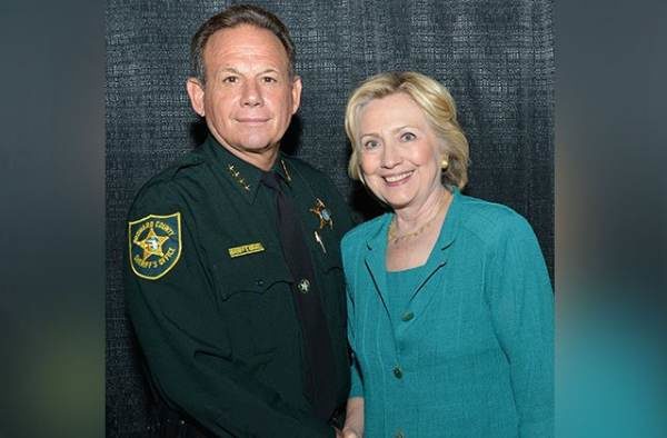 Broward County Sheriff Scott Israel with Hillary Clinton