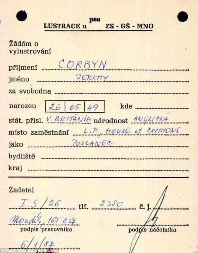 Corbyn communist spy