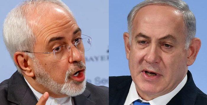 Click to enlarge Zarif/Netanyahu