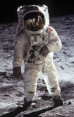 Click to enlarge Astronaut on the moon