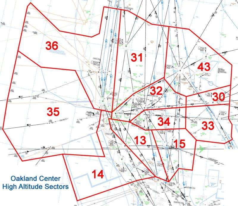 Click to enlarge Oakland high altitude sectors FAA