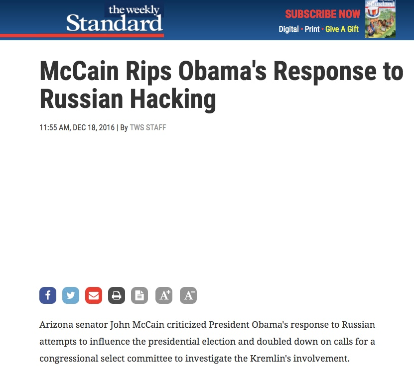 Weekly Standard John McCain Russia hacking