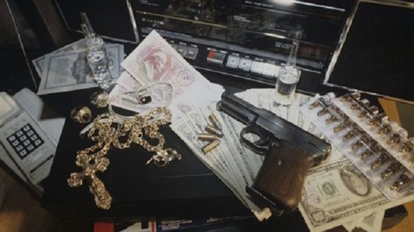 Items seized from criminals arrested