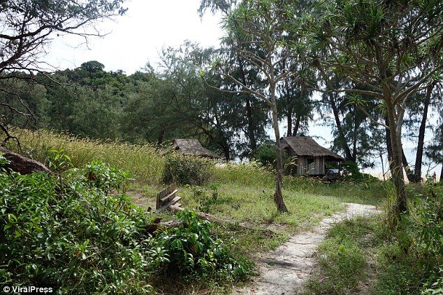 A path through the jungle leading to a beach on Cambodian island Koh Rong Samloem, similar to the terrain in which British tourist Fiona Childs was attacked yesterday