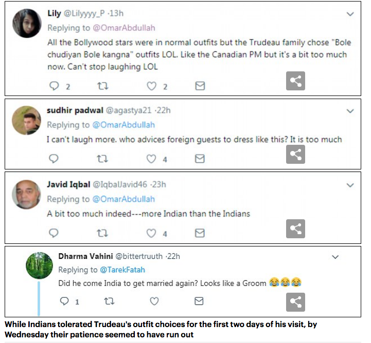 Tweets Trudeau India