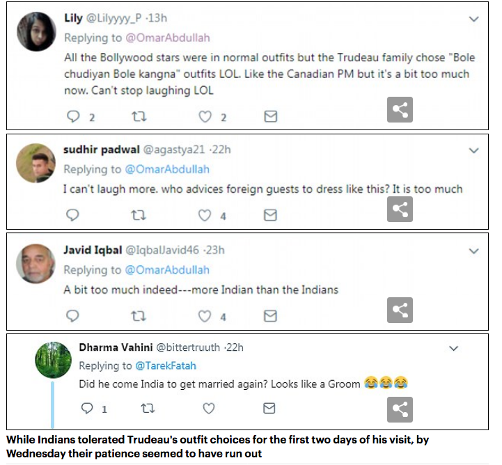 Click to enlarge Tweets Trudeau India