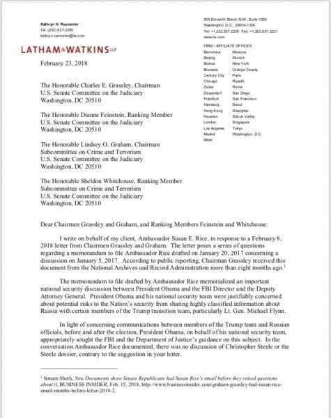 Click to enlarge Susan Rice letter