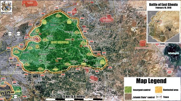 Map of Battle for East Ghouta, Syria 2018
