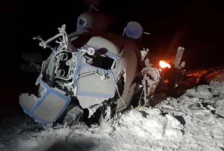 Click to enlarge Helicopter attempts emergency landing in Siberia and all five escape alive