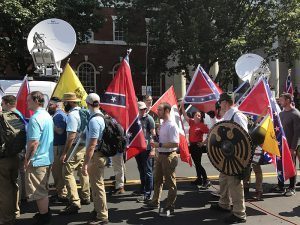 A white supremacist march in Charlottesville U.S., 12 August 2017