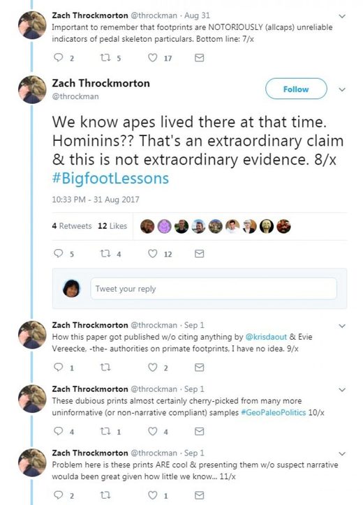 Zack Throckmorton post on Trachilos footprints