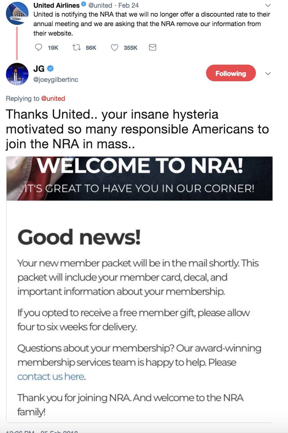 NRA boycott backlash