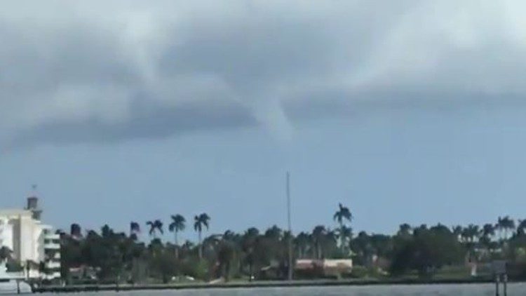 Click to enlarge Waterspout off Palm Beach