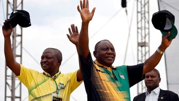Click to enlarge President Ramaphosa and ANC party deputy President Mabuza