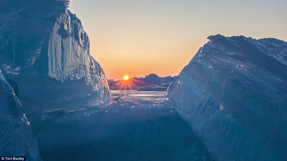 'The blue ice is incredible, when it shows up, it's like these mountains of ice just appear on the shores out of nowhere,' Tori Burley said