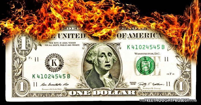 Burning dollar