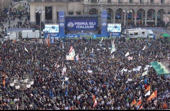 Italian election demonstration