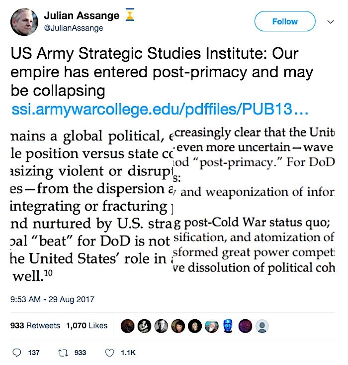 Click to enlarge Assange tweet