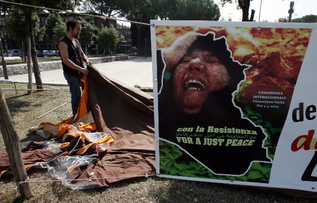 Click to enlarge An anti-imperialist activist Italy