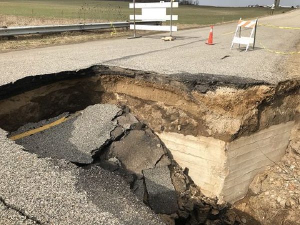 Sinkhole in rural MI