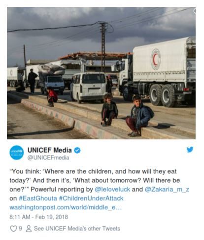 Click to enlarge UNICEF tweet