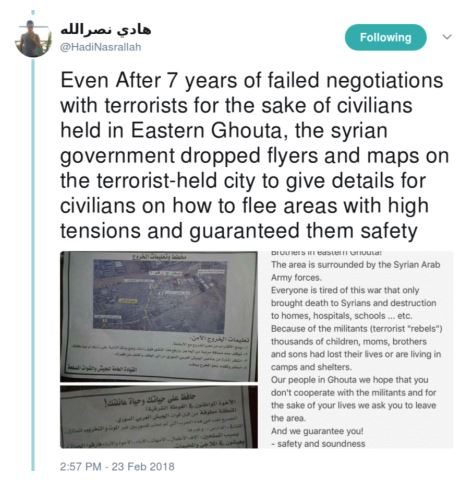 Click to enlarge Ghouta tweet